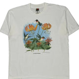 Hummingbirds Fruit Of The Loom Graphic T-Shirt - XL White Cotton Blend