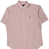Ralph Lauren Striped Short Sleeve Shirt - Large Pink Cotton