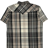Levis Checked Short Sleeve Shirt - Large Gray Cotton