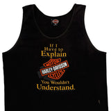 Motorcycle Harley Davidson Graphic Tank Top - Large Black Cotton