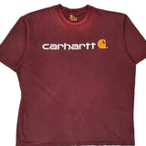 Carhartt Spellout T-Shirt - XL Burgundy Cotton