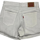 Levis Denim Shorts - 27W UK 8 White Cotton