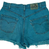 Silver Tab Levis Baggy Denim Shorts - 30W UK 10 Blue Cotton