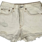 Levis Denim Shorts - 26W UK 6 White Cotton
