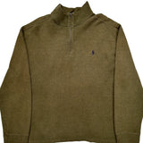 Polo By Ralph Lauren 1/4 Zip - 2XL Green Cotton