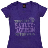 Harley Davidson T-Shirt - Medium Purple Cotton Blend