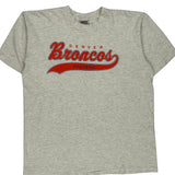 Denver Broncos Oneita Single Stitch T-Shirt - XL Grey Cotton