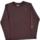 Carhartt Long Sleeve T-Shirt - Large Burgundy Cotton Blend