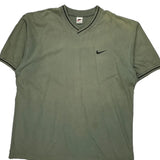 Nike V-Neck T-Shirt - XL Green Cotton
