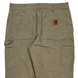 Carhartt Double Knee Carpenter Trousers - 34W 30L Khaki Cotton