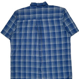 Tall Wrangler Checked Short Sleeve Shirt - XL Blue Cotton Blend
