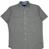 Tommy Hilfiger Short Sleeve Shirt - Large Gray Cotton
