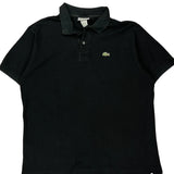 Made In France Lacoste Polo Shirt - Large Black Cotton