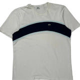 Lacoste Striped T-Shirt - Large White Cotton