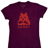 Live Simply Patagonia Graphic T-Shirt - Small Purple Cotton