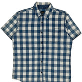 Lee Checked Short Sleeve Shirt - Large Blue Cotton