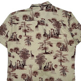 Roundtree & Yorke Hawaiian Shirt - Large Brown Viscose