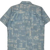 Quiksilver Hawaiian Shirt - Large Blue Cotton