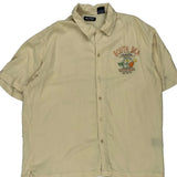 Rhythm & Blues Puritan Graphic Hawaiian Shirt - Large Beige Viscose