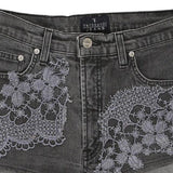 Trussardi Lace Denim Shorts - 27W UK 8 Grey Cotton