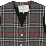 Junior Age 14 Laura Biagiotti Checked Waistcoat - Large Grey Wool Blend