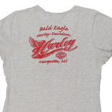 Marquette, Michigan Harley Davidson V-neck Top - XL Grey Cotton