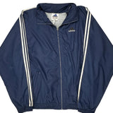 Adidas Striped Track Jacket - 2XL Blue Nylon