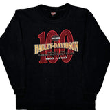 100 Years Of Great Motorcycles Harley Davidson Graphic Long Sleeve T-Shirt - Large Black Cotton