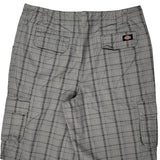 Dickies Checked Cargo Shorts - 38W 10L Grey Cotton