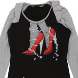 Love Moschino Graphic Long Sleeve Top - Medium Black Cotton Blend