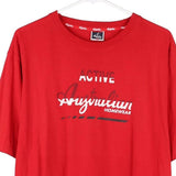 Australian Spellout T-Shirt - 2XL Red Cotton Blend