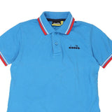 Age 10 Diadora Polo Shirt - Large Blue Cotton