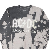 Back In Black Ac/Dc Band Sweatshirt - Small Grey Cotton Blend