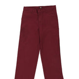 Dickies Trousers - 30W UK 10 Red Polyester Blend