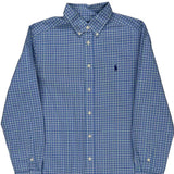Age 10-12 Ralph Lauren Checked Shirt - Large Blue Cotton