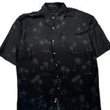 Van Heusen Hawaiian Shirt - Large Black Viscose