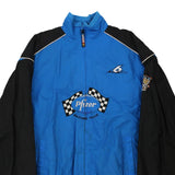 Pfizer Racing Team Checkered Flag Nascar Jacket - Large Blue Nylon