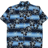 Vintage Extreme Gear Floral Hawaiian Shirt - Medium Blue Polyester