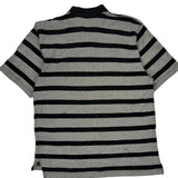 Vintage Avirex Striped Polo Shirt - Large Black Cotton