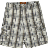 Lee Checked Cargo Shorts - 33W 10L Blue Cotton