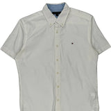 Tommy Hilfiger Short Sleeve Shirt - Medium White Cotton