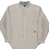 Tommy Hilfiger Checked Shirt - XL Cream Cotton