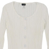Armani Jeans Long Sleeve Top - Medium White Cotton