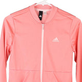 Age 10-12 Adidas Spellout Zip Up - Medium Pink Polyester