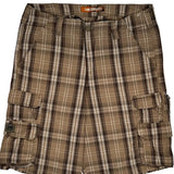 Lee Checked Cargo Shorts - 34W 11L Brown Cotton