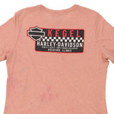 Rockford, Illinois Harley Davidson Spellout T-Shirt - Large Pink Cotton