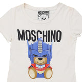 Age 8-10 Moschino Graphic T-Shirt - Small White Cotton