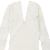 Armani Jeans V-neck Jumper - Large White Cotton