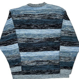 Vintage Southpole Striped Jumper - XL Blue Acrylic