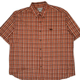 Vintage Carhartt Checked Short Sleeve Shirt - 2XL Orange Cotton